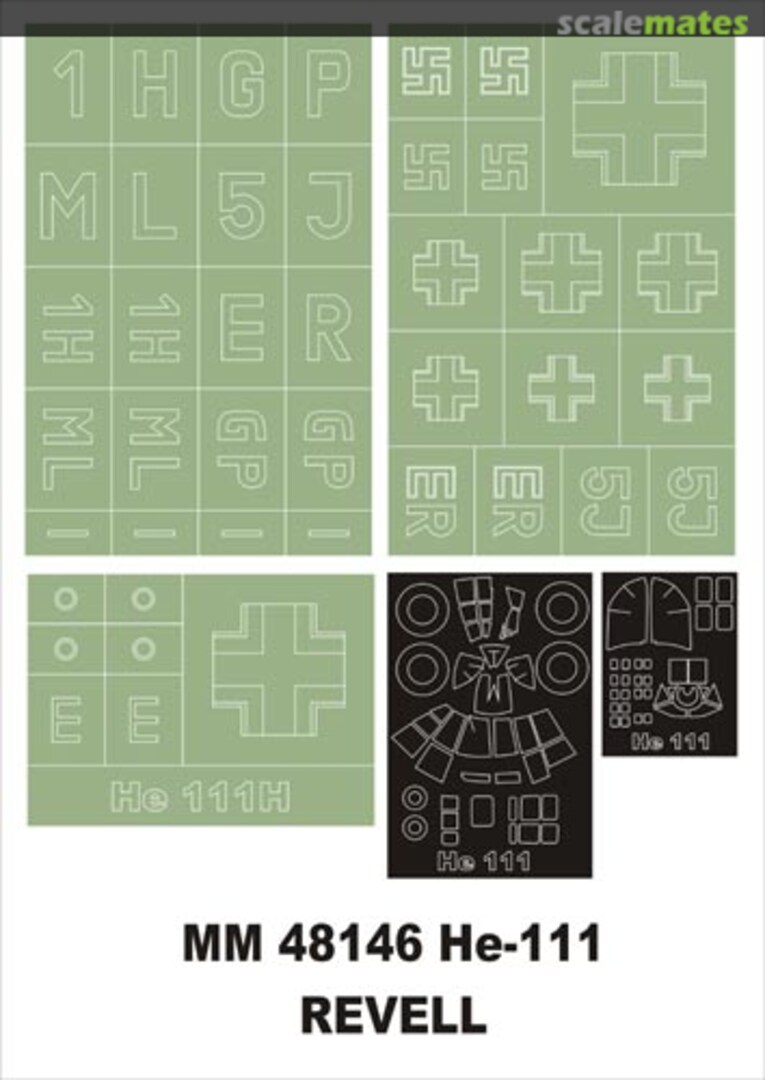 Boxart Heinkel He-111 Paint Mask (Canopy Masks + Insignia Masks) MM48146 Montex Boxart Heinkel He-111 Paint Mask (Canopy Masks + Insignia Masks) MM48146 Montex