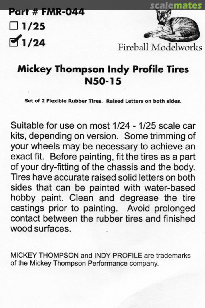 Boxart Mickey Thompson Indy Profile Tires N50-15 FMR-044-24 Fireball Modelworks Boxart Mickey Thompson Indy Profile Tires N50-15 FMR-044-24 Fireball Modelworks