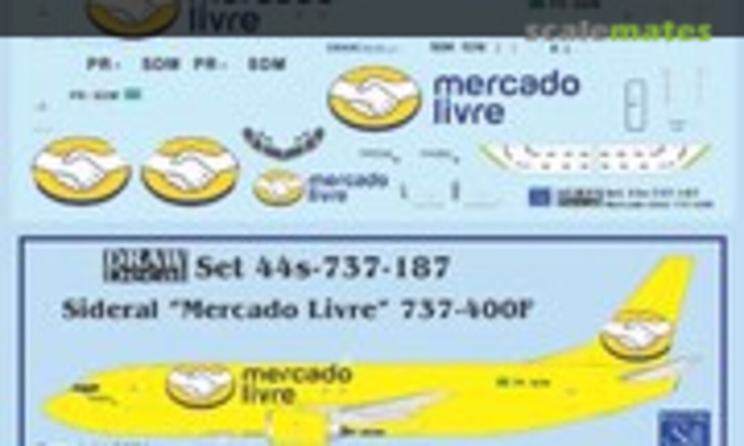 1:144 Sideral “Mercado Livre” 737-400(F) (Draw Decal 44-737-187) 44-737-187