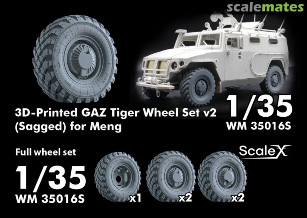 Boxart GAZ Tiger v2 Wheel Set (Sagged) WM 35016S ScaleX Boxart GAZ Tiger v2 Wheel Set (Sagged) WM 35016S ScaleX