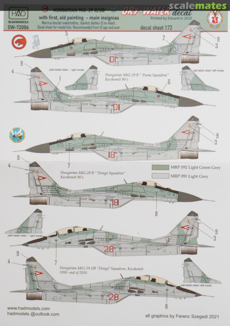 Boxart Hungarian MiG-29B/UB DW-72006 HADmodels Boxart Hungarian MiG-29B/UB DW-72006 HADmodels