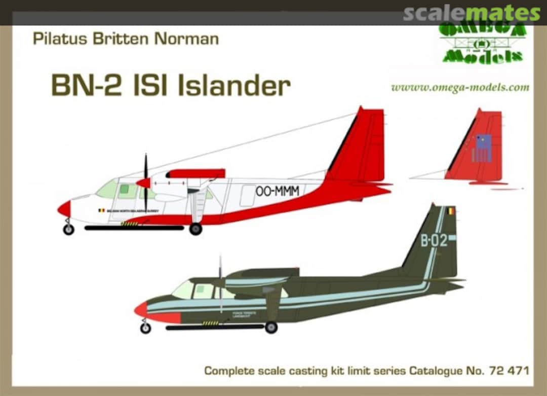 Boxart Pilatus Britten Norman BN-2 ISI Islander 72471 Omega Models Boxart Pilatus Britten Norman BN-2 ISI Islander 72471 Omega Models