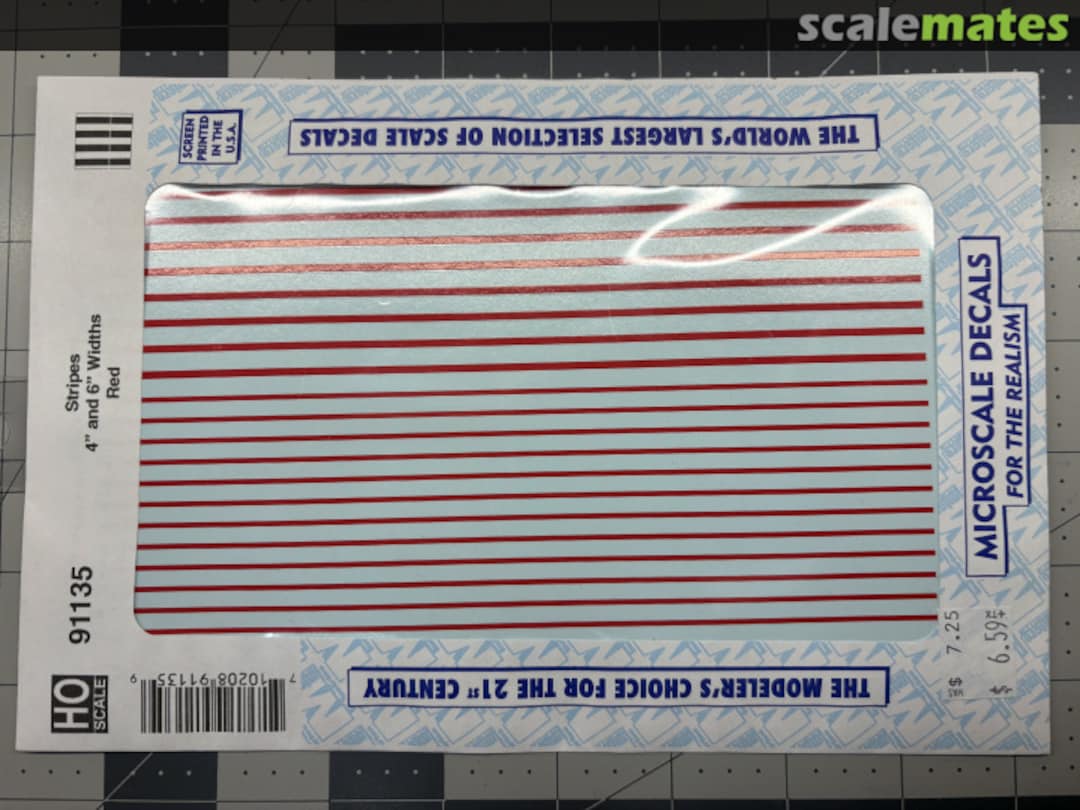 Boxart STRIPES 4" and 6" widths Red 91135 Microscale Boxart STRIPES 4" and 6" widths Red 91135 Microscale