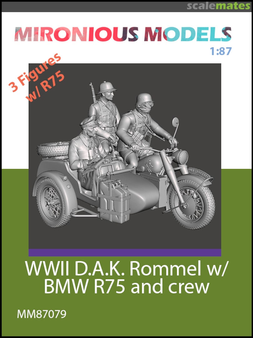 Boxart WWII D.A.K. Rommel with BMW R75 and crew MM87079 Mironious Models Boxart WWII D.A.K. Rommel with BMW R75 and crew MM87079 Mironious Models