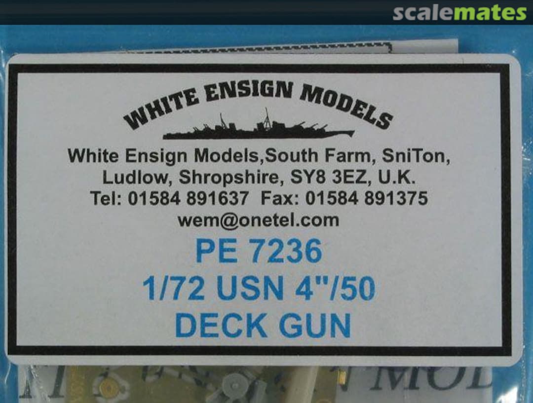 Boxart USN 4/50 Deck Gun PE 7236 White Ensign Models Boxart USN 4/50 Deck Gun PE 7236 White Ensign Models