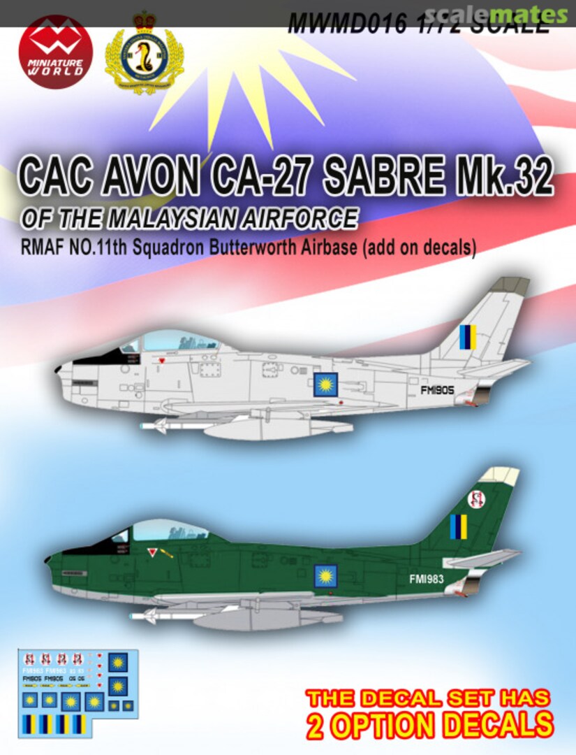 Boxart RMAF CAC CA-27 Avon Sabre Mk.32 MWMD016 Modelkits Official 