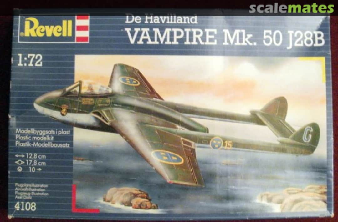 Boxart De Havilland Vampire Mk. 50 J28B 4108 Revell Boxart De Havilland Vampire Mk. 50 J28B 4108 Revell