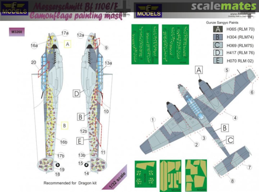 Boxart Messerschmitt Bf110 E/F M3268 LF Models Boxart Messerschmitt Bf110 E/F M3268 LF Models