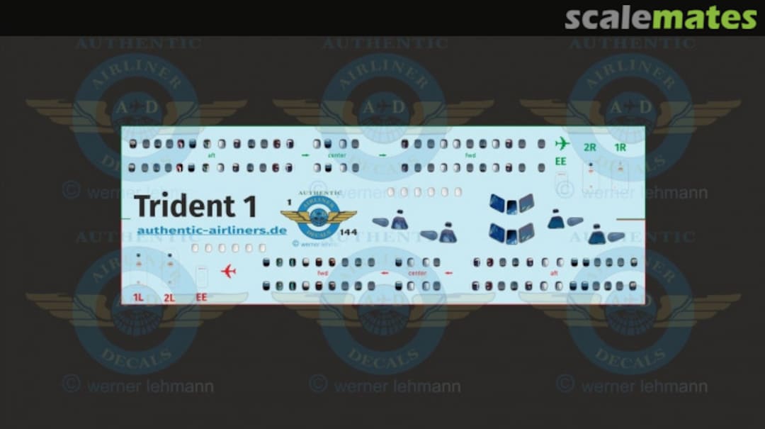 Boxart Cockpit and Cabin Windows Trident 1 Trident 1 Authentic-Airliner-Decals