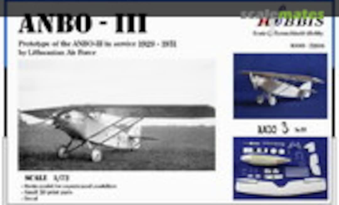 1:72 ANBO-III Lithuanian prototype aircraft in service 1929-1931 (RSS-Hobbis RSSH-72006) RSSH-72006