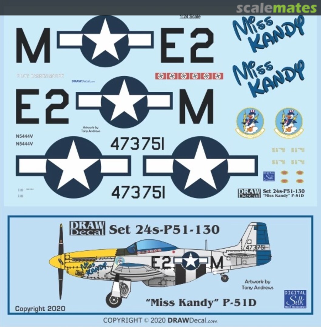 Boxart “Miss Kandy” P-51D 24-P51-130 Draw Decal Boxart “Miss Kandy” P-51D 24-P51-130 Draw Decal