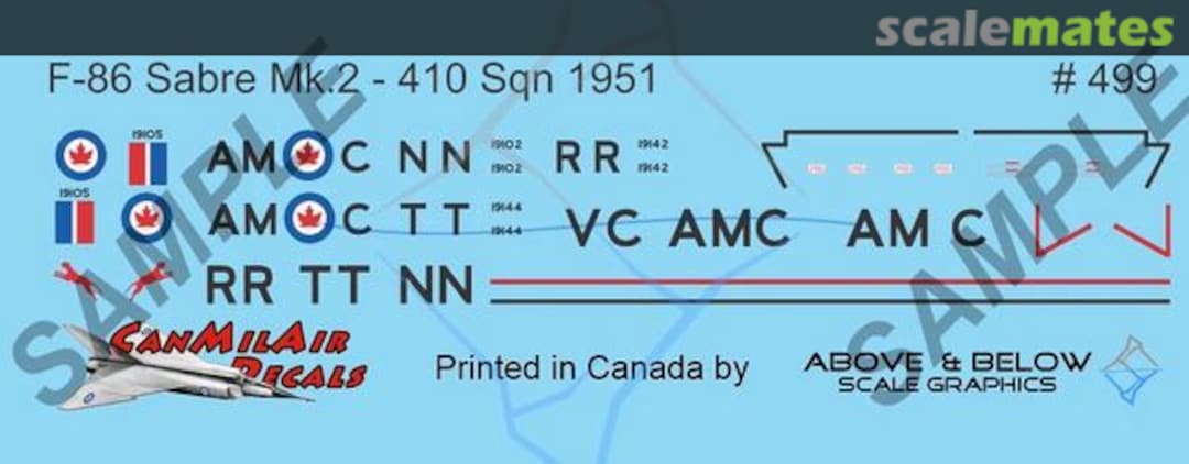Boxart Canadair Sabre Mk. 2 - 410 Sqn 499 Above & Below Graphics Boxart Canadair Sabre Mk. 2 - 410 Sqn 499 Above & Below Graphics