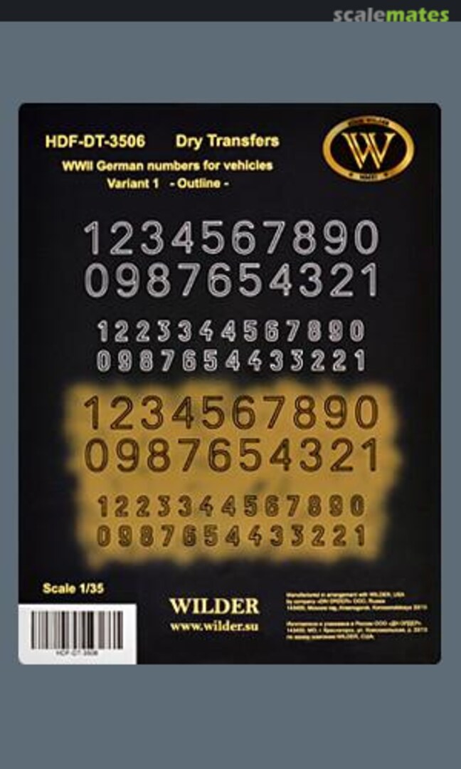 Boxart German Numbers for Vehicles WWII - Dry Transfers; Variante 1 Outline HDF-DT-3506 Wilder Products Boxart German Numbers for Vehicles WWII - Dry Transfers; Variante 1 Outline HDF-DT-3506 Wilder Products