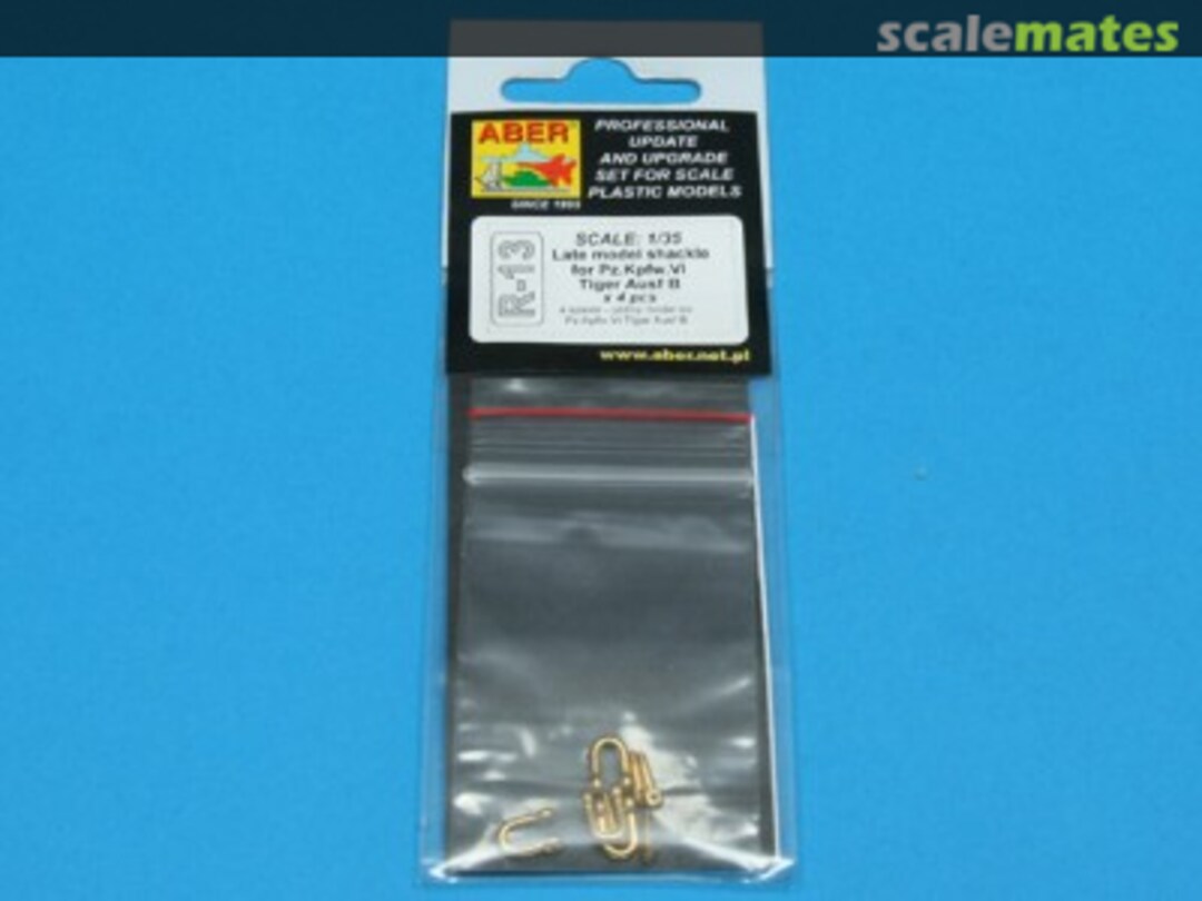 Boxart Late model shackle for Pz.Kpfw.VI Tiger Ausf B x4pcs R13 Aber Boxart Late model shackle for Pz.Kpfw.VI Tiger Ausf B x4pcs R13 Aber