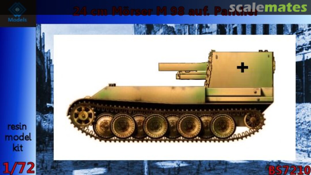 Boxart 24 cm Mörser M 98 auf. Panther BS7210 Blue Square Models Boxart 24 cm Mörser M 98 auf. Panther BS7210 Blue Square Models