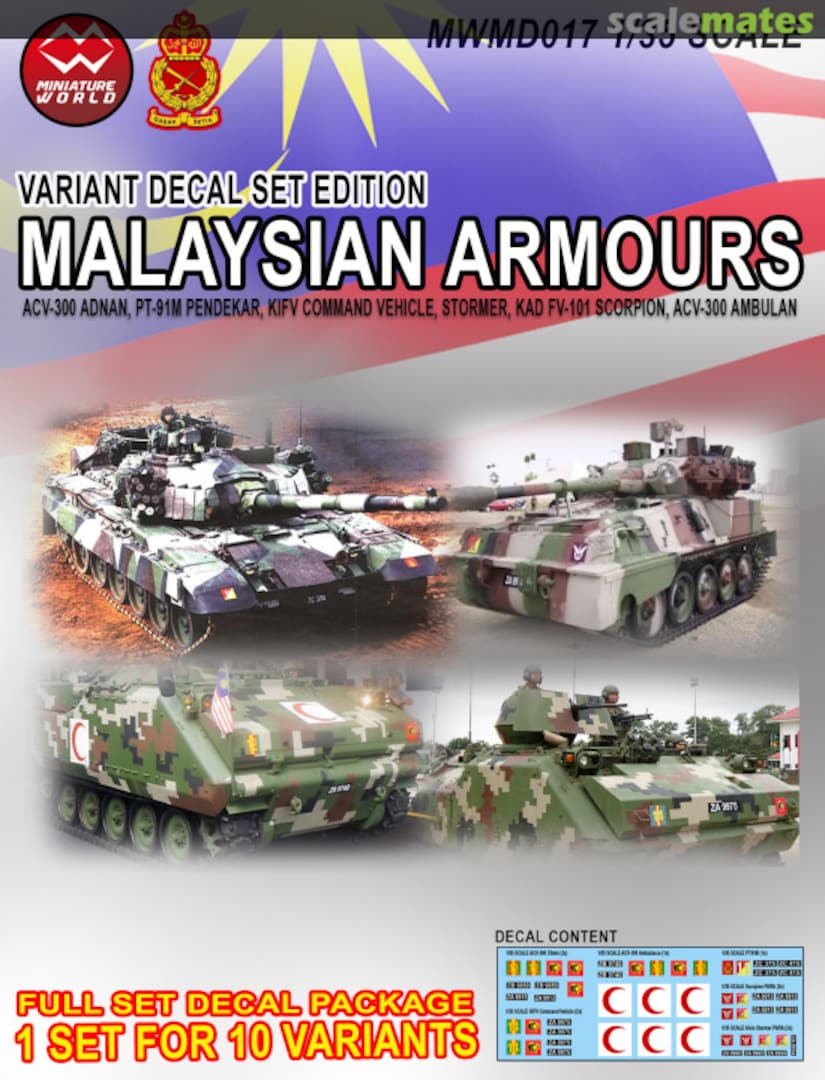 Boxart Malaysian Armours Variant Decal Set MWMD017 Modelkits Official Boxart Malaysian Armours Variant Decal Set MWMD017 Modelkits Official