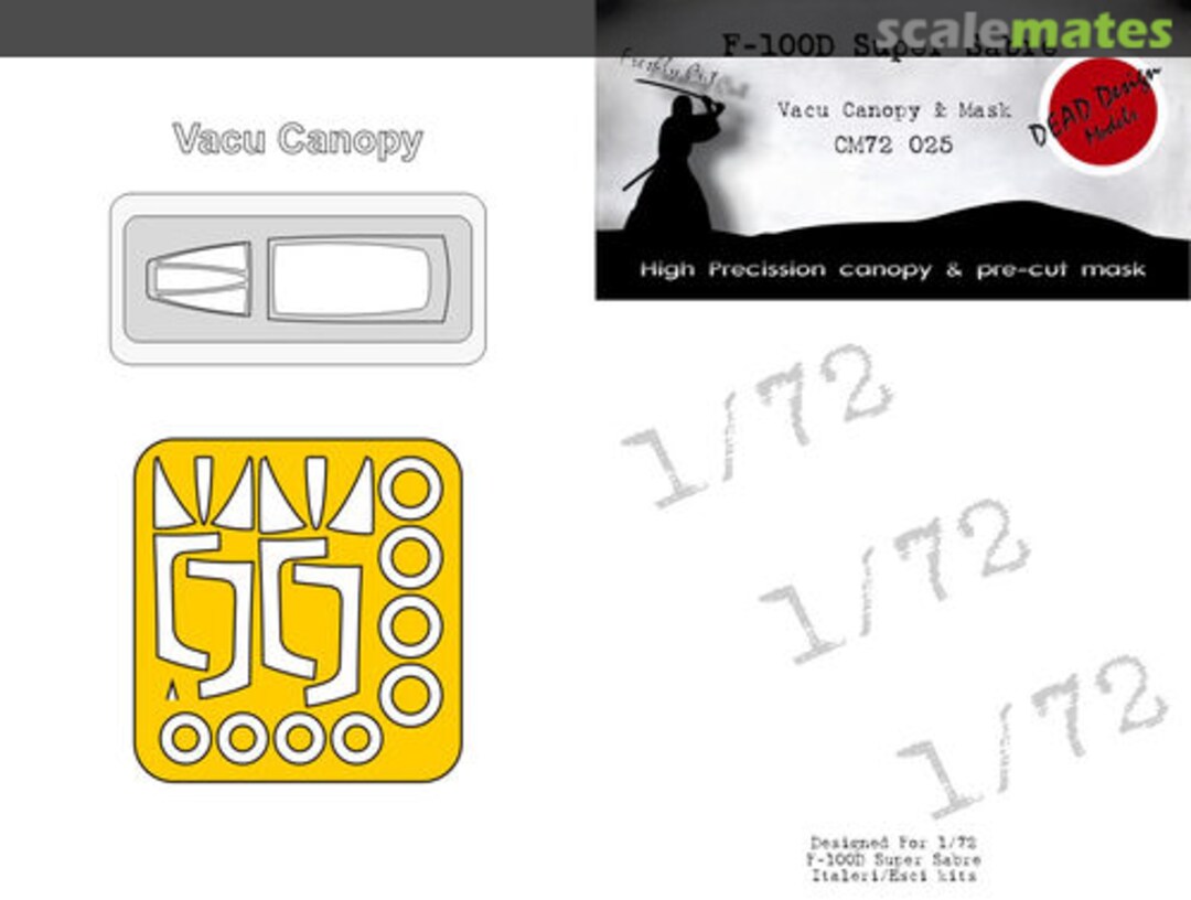 Boxart North American F-100D - Vacu Canopy & Mask CM72025 DEAD Design Models Boxart North American F-100D - Vacu Canopy & Mask CM72025 DEAD Design Models