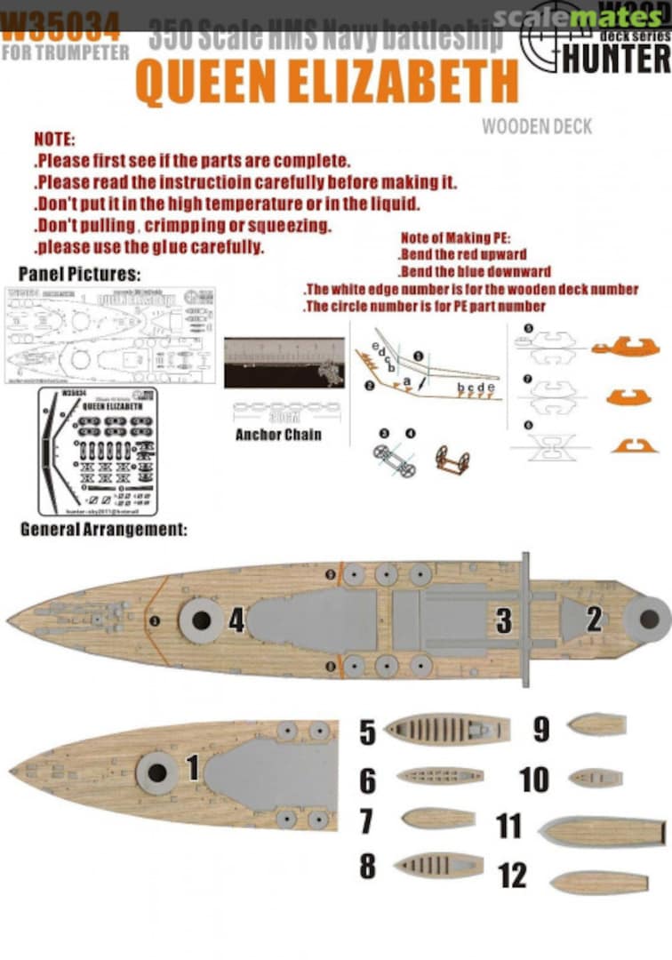 Boxart HMS Navy Battleship Queen Elizabeth Wooden Deck W35034 Wood Hunter Boxart HMS Navy Battleship Queen Elizabeth Wooden Deck W35034 Wood Hunter