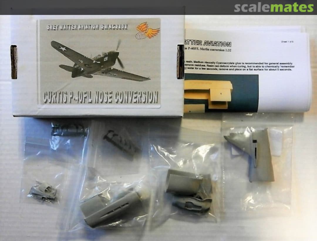 Boxart CURTIS P-40 F/L NOSE CONVERSION 3202 Grey Matter Aviation