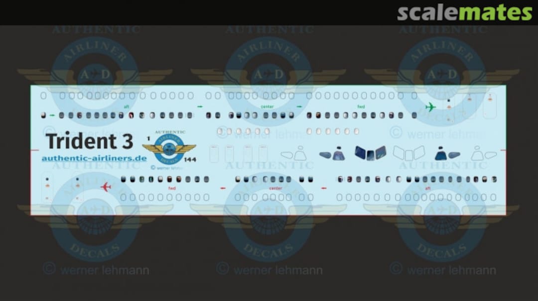 Boxart Cockpit and Cabin Windows Trident 3 Trident 3 Authentic-Airliner-Decals Boxart Cockpit and Cabin Windows Trident 3 Trident 3 Authentic-Airliner-Decals
