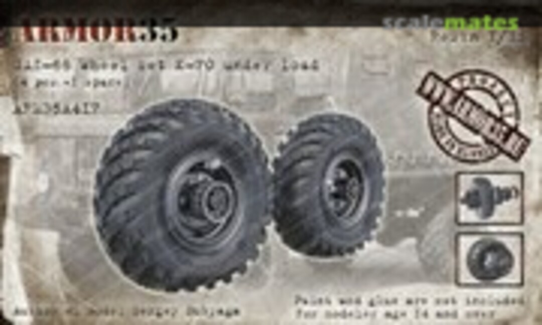 1:35 GAZ-66 Wheel set K-70 under load (4 pcs. + 1 spare) (Armor35 ARM35A417) ARM35A417