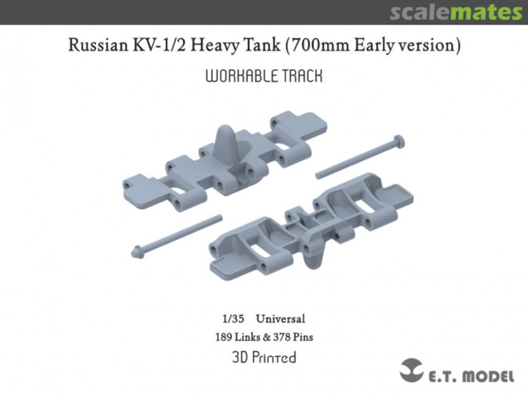 Boxart Russian KV-1 / 2 Heavy Tank (700mm Early version) workable track P35-050 E.T. Model