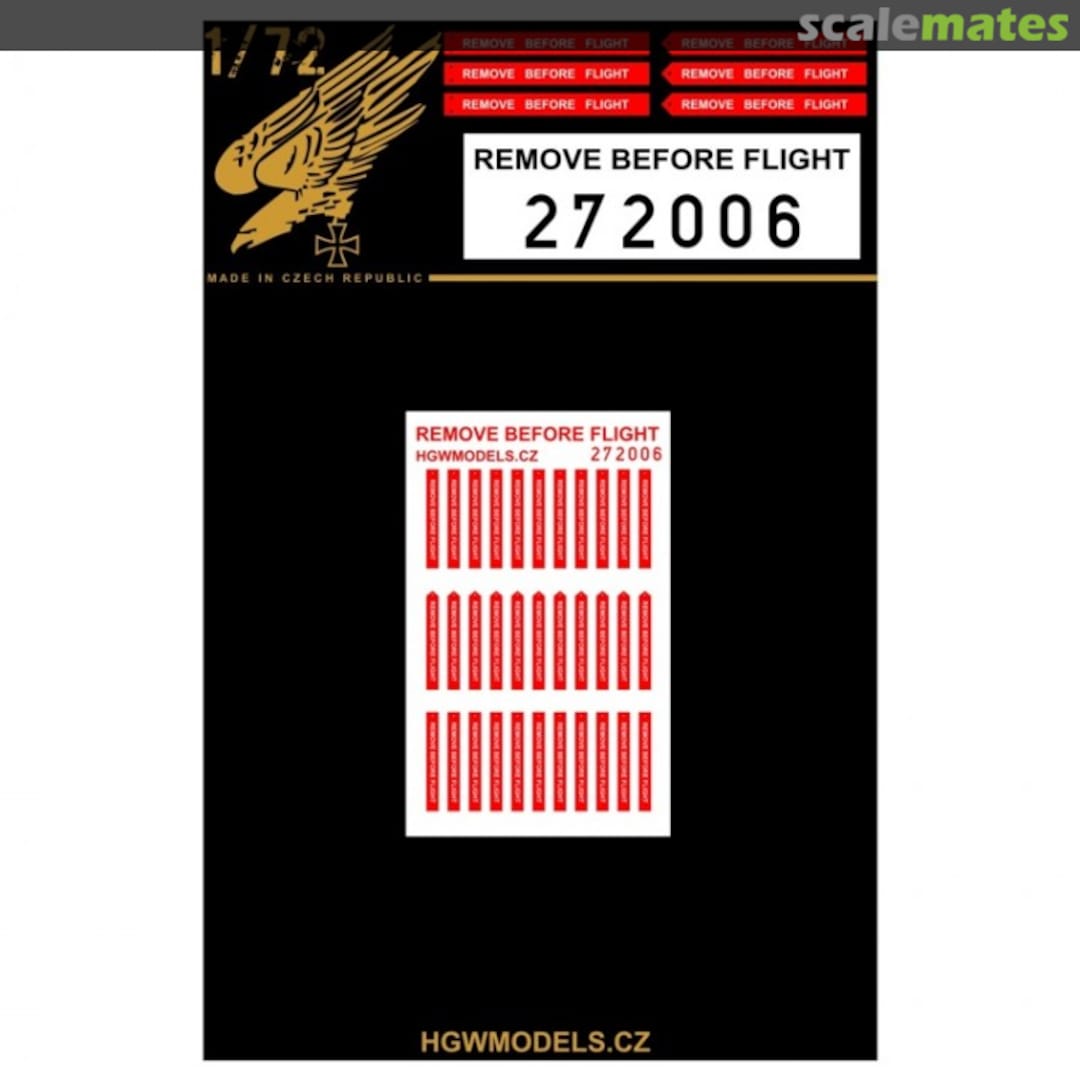Boxart Remove Before Flight - US - Easy Belts 272006 HGW Models