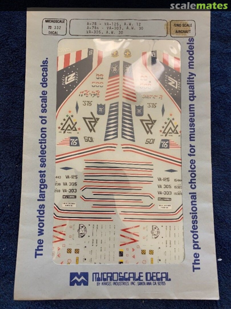Boxart A-7A/B Corsair II VA-125, VA-303, VA-305 72-332 Microscale
