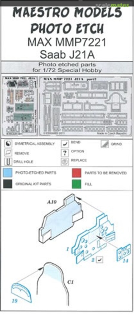 Boxart SAAB J21A detail set MMP7221 Maestro Models Boxart SAAB J21A detail set MMP7221 Maestro Models