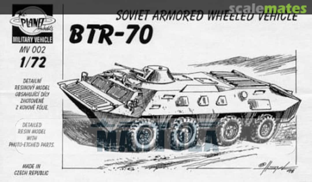 Boxart BTR-70 Soviet armored wheeled vehicle MV002 Planet Models Boxart BTR-70 Soviet armored wheeled vehicle MV002 Planet Models