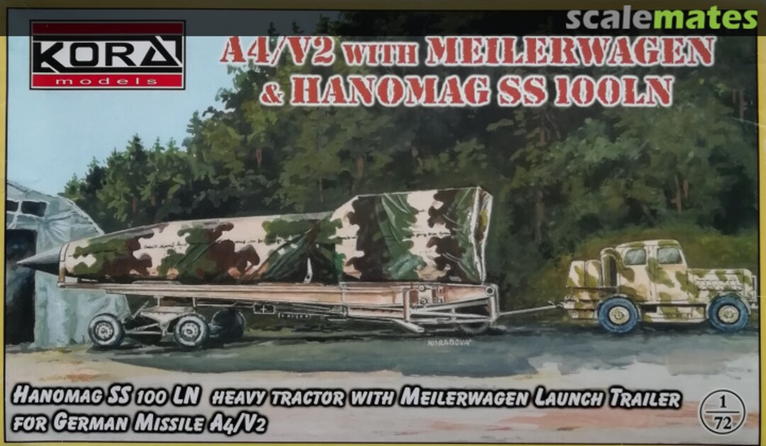 Boxart A4/V2 with Meillerwagen & Hanomag SS 100LN A7230 Kora Models Boxart A4/V2 with Meillerwagen & Hanomag SS 100LN A7230 Kora Models