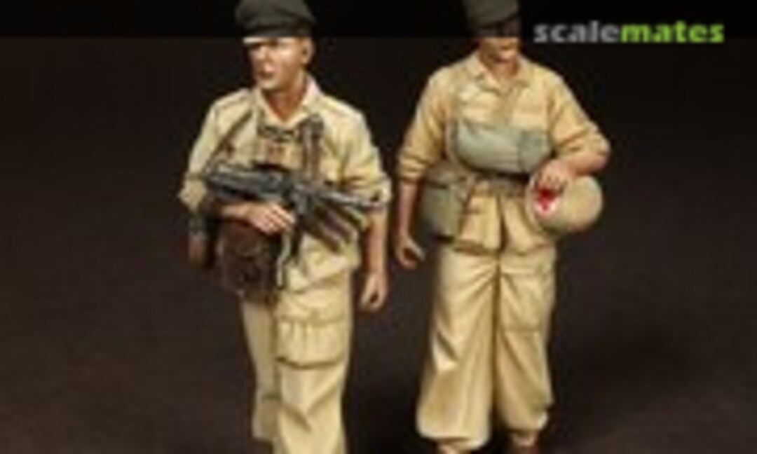 1:35 Officer and Сombat Medic Fallschirmjäger- Brigade Ramcke. El Alamein, August 1942. (SOGA Miniatures 3613) 3613