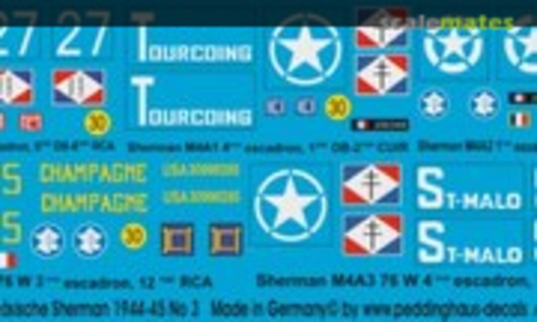 1:87 5 Sherman der FFF in der Normandie (Peddinghaus-Decals EP 2056) EP 2056