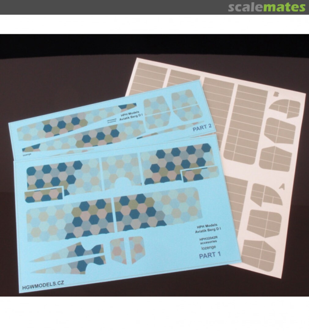 Boxart Aviatik Berg D.I Lozenge Decal + Wing Ribs Mask AP32042 HpH models Boxart Aviatik Berg D.I Lozenge Decal + Wing Ribs Mask AP32042 HpH models