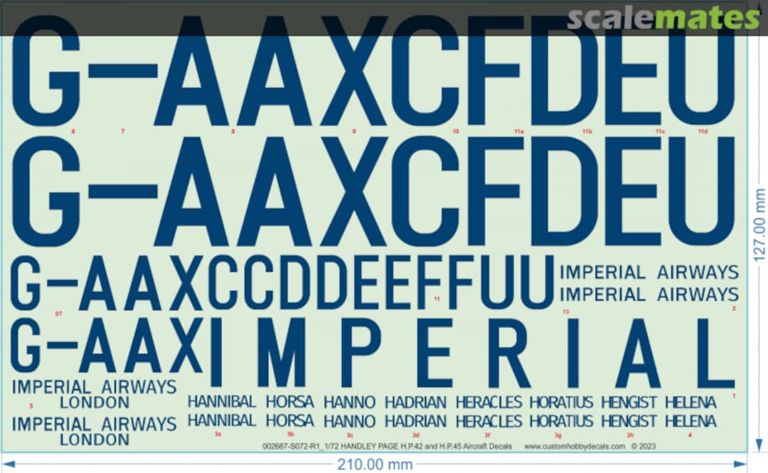 Boxart HANDLEY PAGE H.P.42 and H.P.45 Aircraft Decals 002687-S072-R1 Custom Hobby Decals Boxart HANDLEY PAGE H.P.42 and H.P.45 Aircraft Decals 002687-S072-R1 Custom Hobby Decals