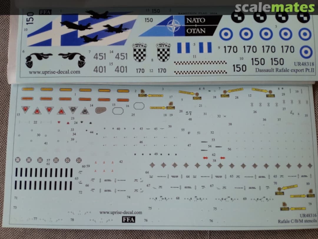 Contents Dassault Rafale B/C export Pt.II (Greece/Croatia) UR48318 UpRise Decal Contents Dassault Rafale B/C export Pt.II (Greece/Croatia) UR48318 UpRise Decal