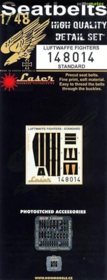 Boxart Luftwaffe Fighters Standard Seatbelts 148014 HGW Models