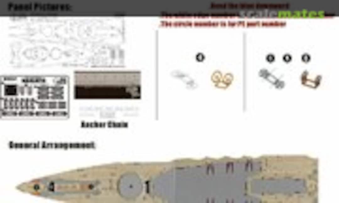 1:350 IJN Battleship Nagato Wooden Deck (Wood Hunter W35037) W35037