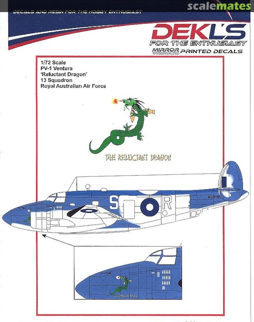Boxart Lockheed PV-1 Ventura - "Reluctant Dragon" DL72020 DEKL's Boxart Lockheed PV-1 Ventura - "Reluctant Dragon" DL72020 DEKL's
