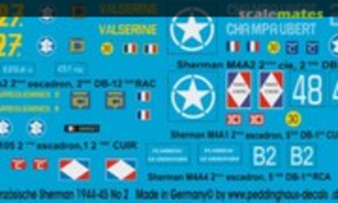 1:87 5 Sherman der FFF in der Normandie (Peddinghaus-Decals EP 2055) EP 2055