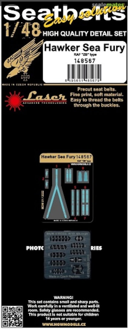 Boxart Hawker Sea Fury - ZB type- Seatbelts 148567 HGW Models Boxart Hawker Sea Fury - ZB type- Seatbelts 148567 HGW Models