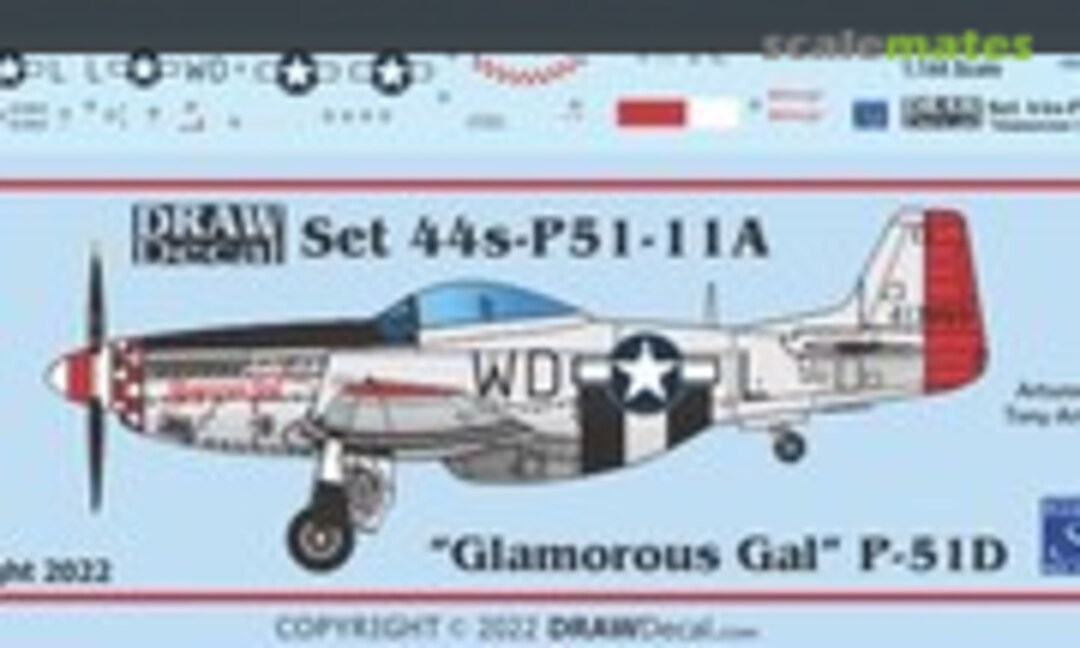 1:144 “Glamorous Gal” P-51D (Draw Decal 44-P51-11A) 44-P51-11A