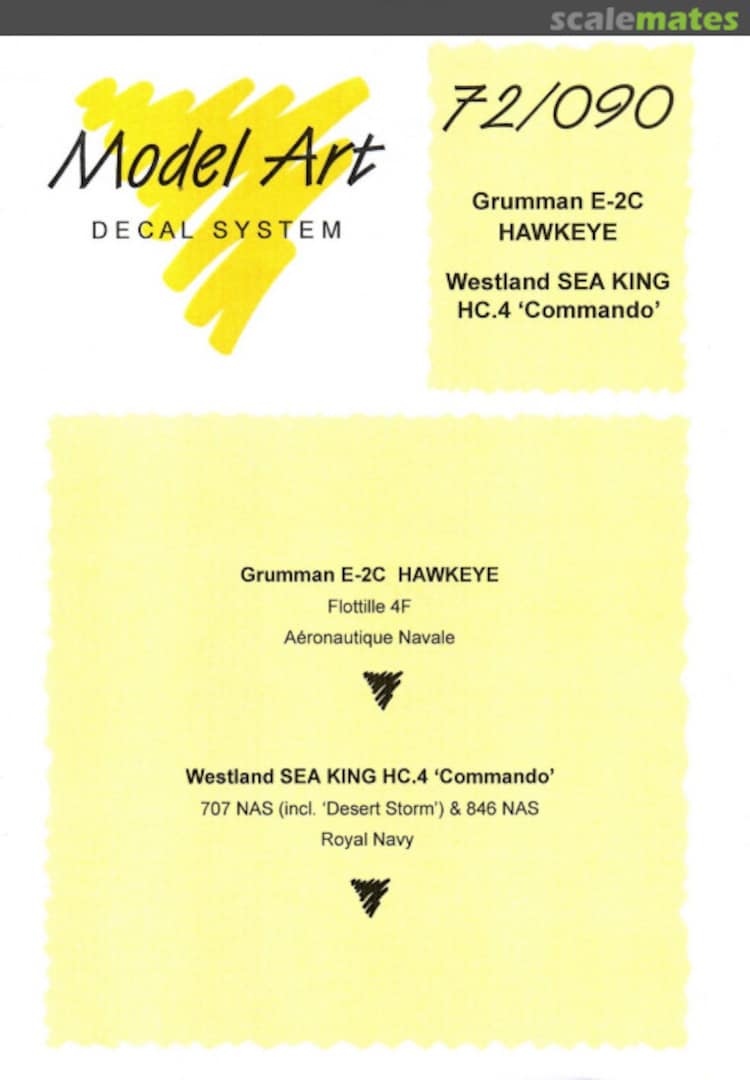 Boxart Grumman E-2C Hawkeye/Westland Sea King HC.4 Commando 72/090 Model Art Decal System Boxart Grumman E-2C Hawkeye/Westland Sea King HC.4 Commando 72/090 Model Art Decal System