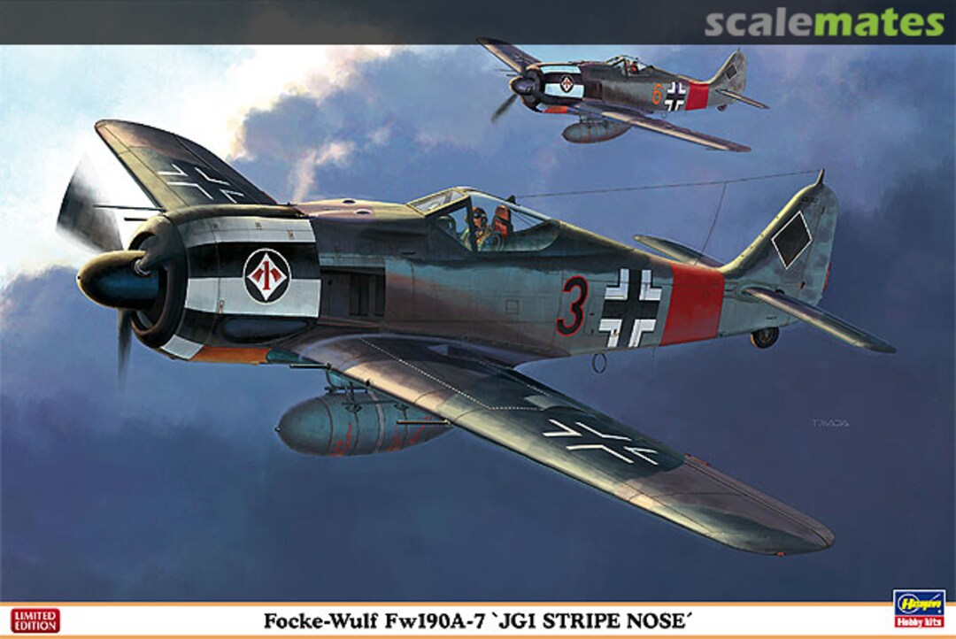 Boxart Focke-Wulf Fw190A-7 'JG1 Stripe Nose' 08217 Hasegawa Boxart Focke-Wulf Fw190A-7 'JG1 Stripe Nose' 08217 Hasegawa