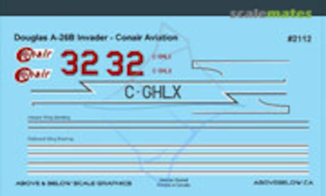 1:72 Douglas A-26B Invader - Conair Aviation (Above & Below Graphics 2112) 2112