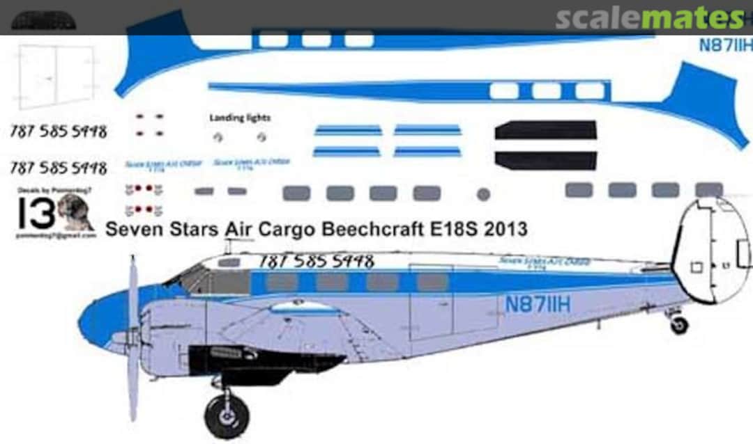 Boxart Seven Stars Air Cargo Beechcraft E18S 2013 Pointerdog Decals Boxart Seven Stars Air Cargo Beechcraft E18S 2013 Pointerdog Decals