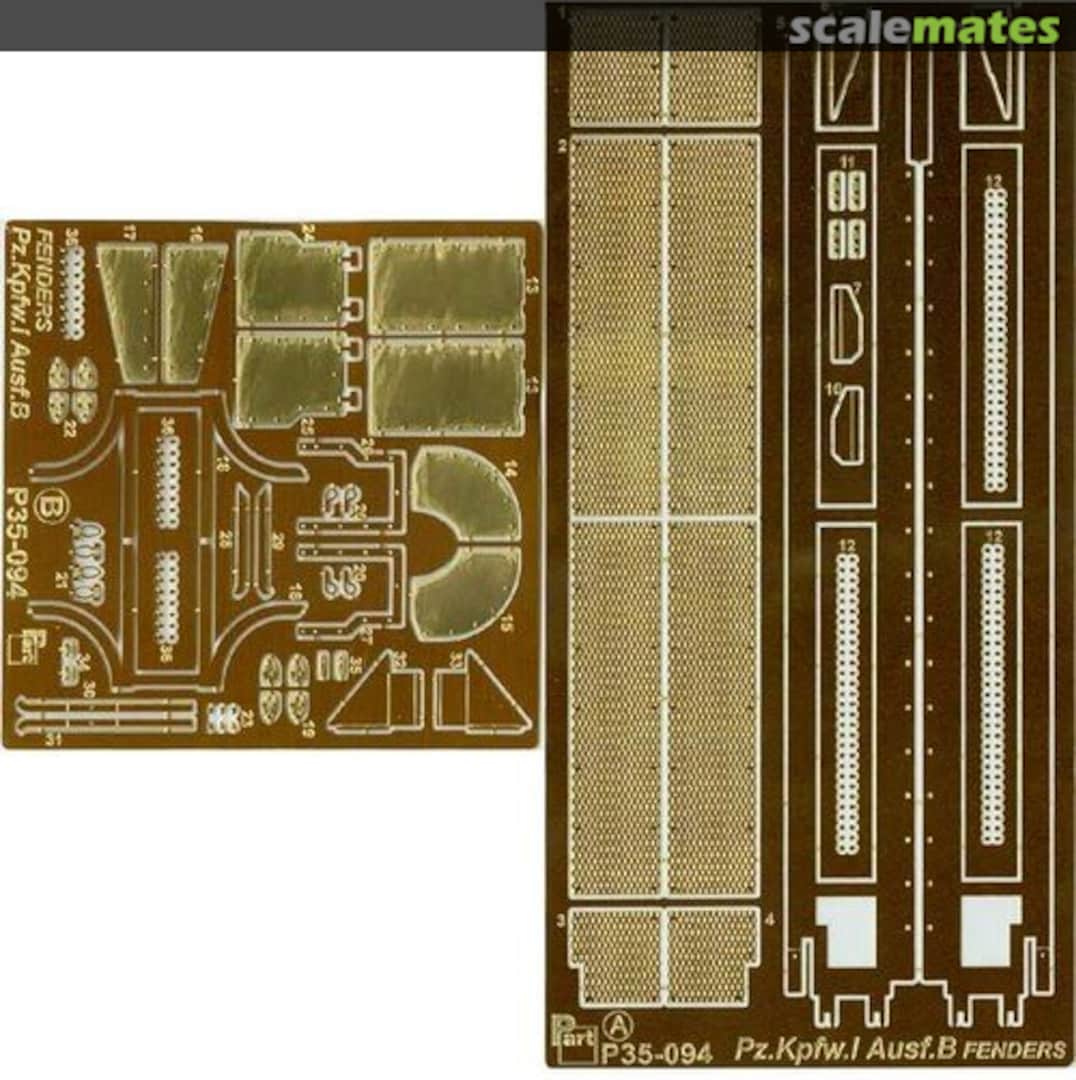 Boxart PzKpfw I Ausf. B fenders P35-094 Part Boxart PzKpfw I Ausf. B fenders P35-094 Part