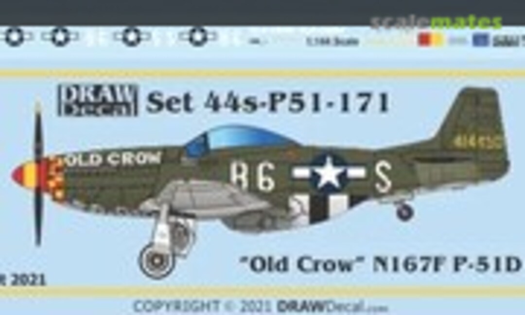 1:144 “Old Crow” N167F P-51D (Draw Decal 44-P51-171) 44-P51-171
