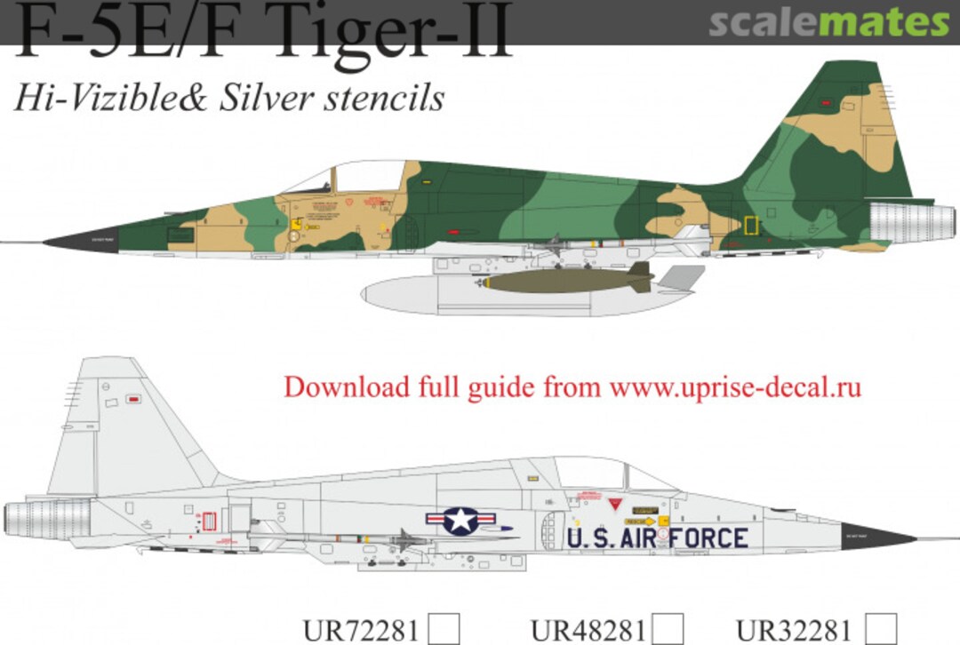 Boxart F-5E/F Tiger-II Hi-Viz stencils UR72281 UpRise Decal Boxart F-5E/F Tiger-II Hi-Viz stencils UR72281 UpRise Decal