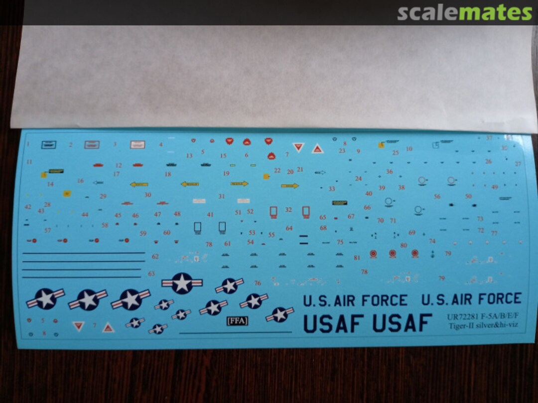 Contents F-5E/F Tiger-II Hi-Viz stencils UR72281 UpRise Decal Contents F-5E/F Tiger-II Hi-Viz stencils UR72281 UpRise Decal